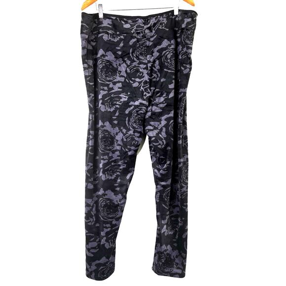 A293100 CUDDL DUDS Double Plush Velour Leggings Grey Shadow Floral XL - Picture 4 of 7